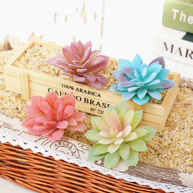 Высота = 9 см диаметр 8 искусственные растения суккуленты зеленые фиолетовые