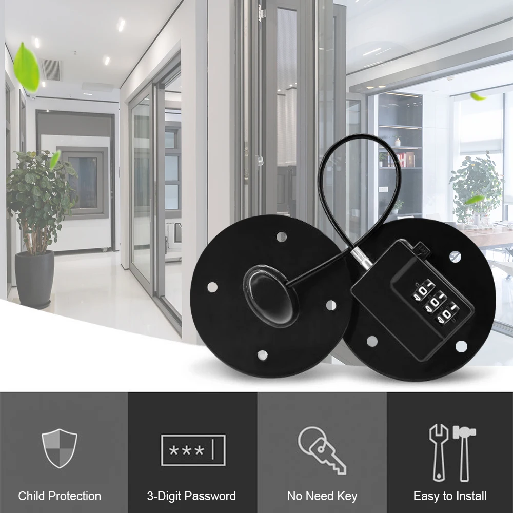 3 _ замок для безопасности детей с цифрами дверей шкафов холодильников высоких