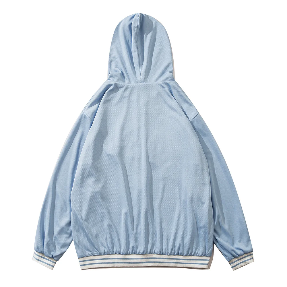 

Куртка мужская с капюшоном, дышащая сетчатая уличная одежда с вышивкой надписи, повседневный свободный пиджак, осень