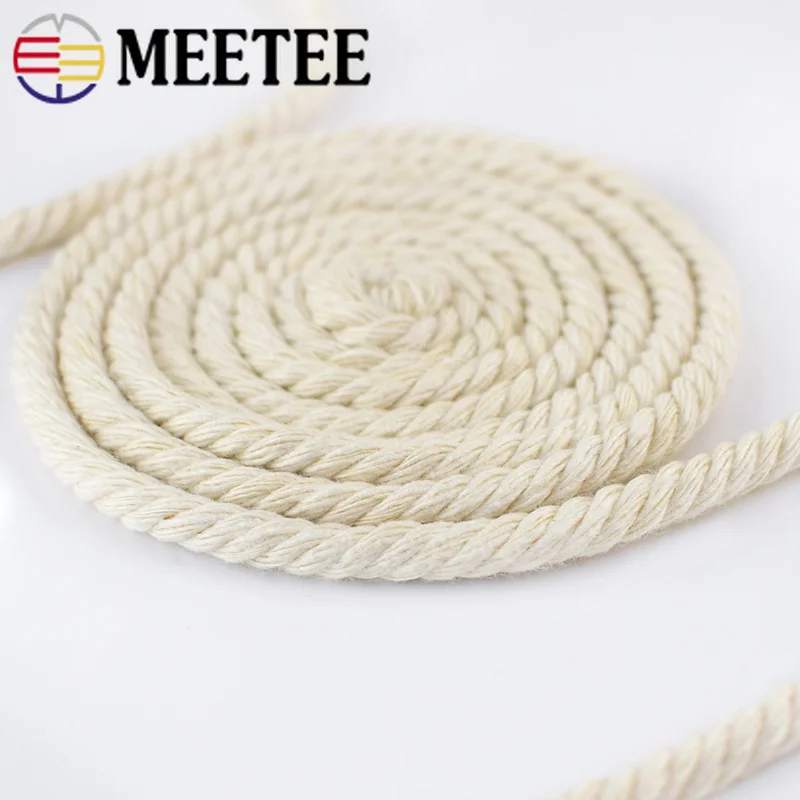 Meetee 4mm X100m Natural Cotton Macrame Cord Beige Rope DIY Wall Hanging Plant Hanger Craft Home Textile Deco Accessories AP266|Шнуры| |