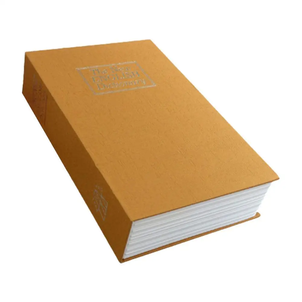 

Simulation Book Piggy Bank With Password Key Box Storage Tank Change Storage Box Metal Box Black/Red/Yellow/Blue 11.4x8x4.5cm