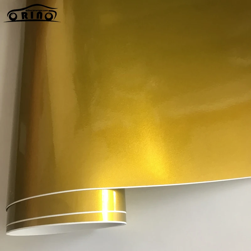 Премиум стойкий блеск Декор в виде золотистых металлических виниловая