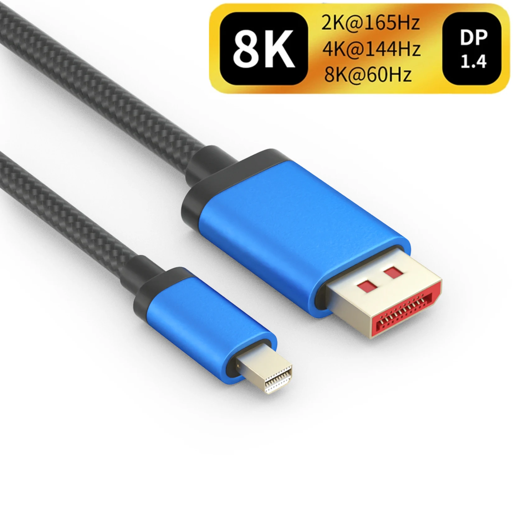 8K Mini Display port DP 1 4 Cable с нейлоновой оплеткой Port to Bi direction @ 60Hz 4K/144Hz 2K/165Hz Sup ed|Кабели VGA| |