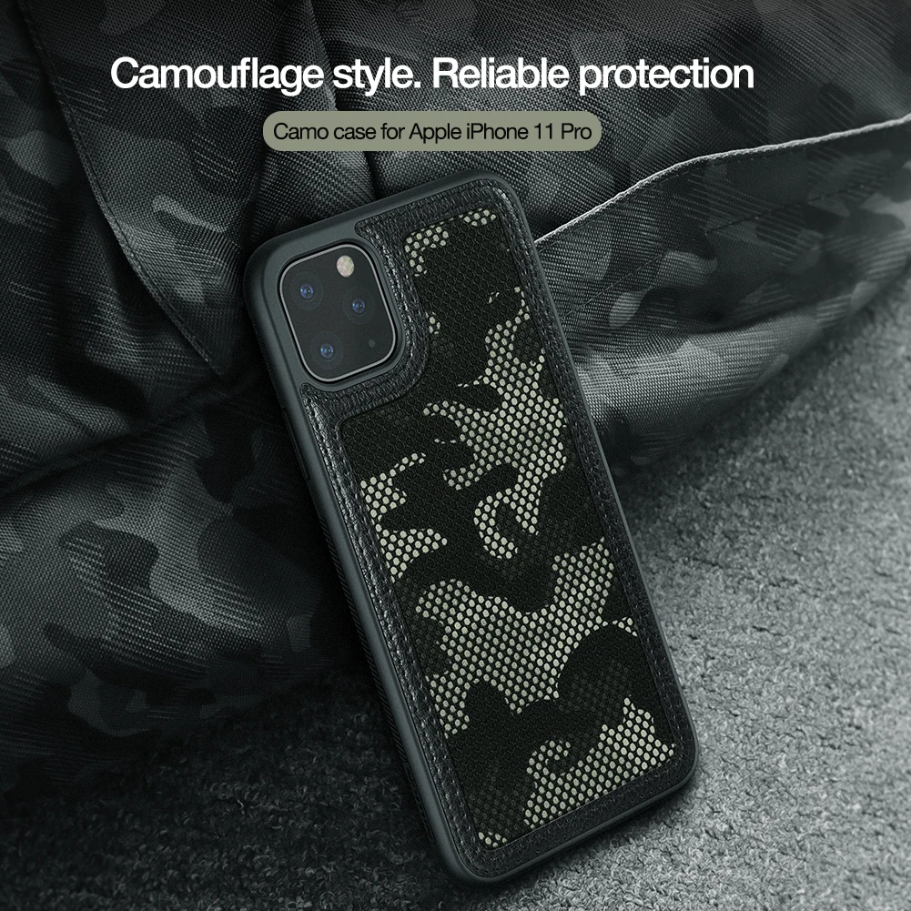 Nillkin для iPhone 11 Pro Max чехол 3D текстурированный нескользящий военный Камуфляжный отражающий чехол для телефона для iPhone 11 Pro