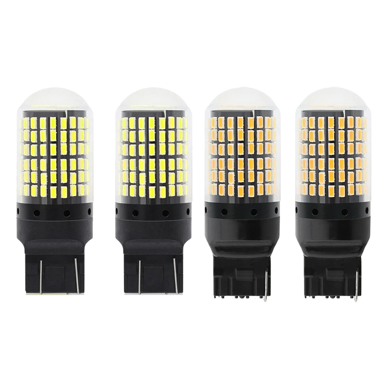 

2X 7440 Canbus супер яркая светодиодный ная лампа без ошибок T20 W21W 144 SMD для светильник указателя поворота заднего хода