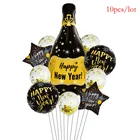 Hello 2022 фольга шары с новым годом буквы воздушный шар бутылка шампанского гелиевые шары новогодние украшения