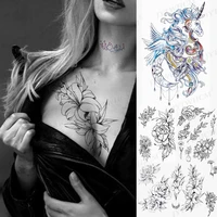 waterproof tattoo color temporary tattoo stickers arm sleeves chest cute body art fake tattoo transferable tattoos body jewelry