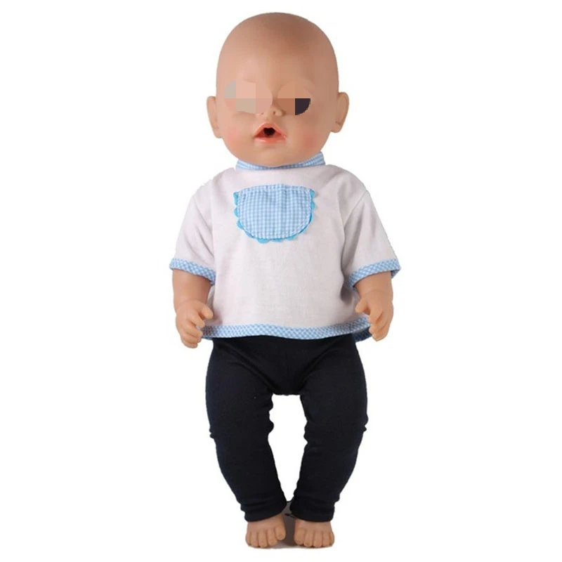 shirt and pants Комбинезон/платье/одежда для отдыха, комплекты одежды для 17 дюймов, детские куклы, аксессуары для 43 см, кукла для новорожденных, подарки на день детей - Цвет: shirt and pants