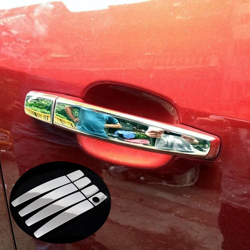 

For Chevrolet TRAX 2014 2015 2016 Stainless steel Exterior Car Door Handle Sill sticker Cover Trim Car Styling Accessories 8pcs