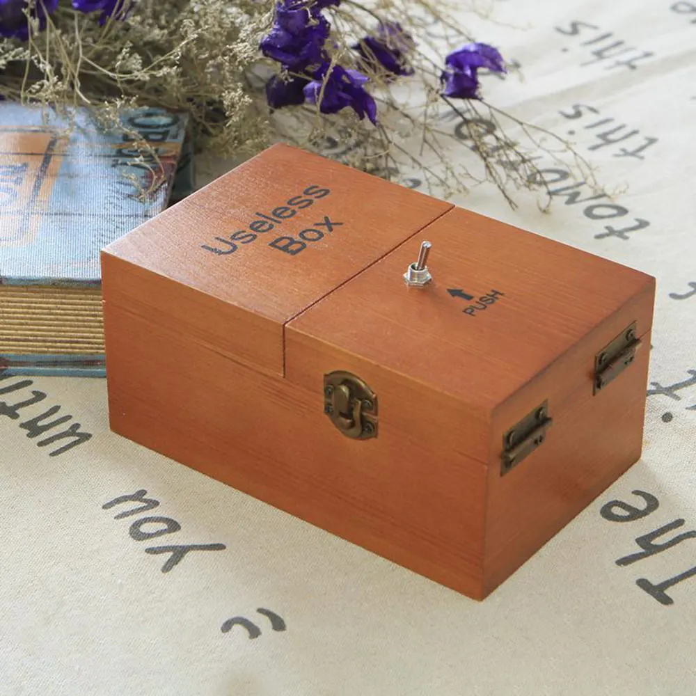 

Wooden Electronic Useless Box Leave Me Alone Funny Toy Gift For Boy And Kids Interactive Toys Stress-Reduction Desk Decoration