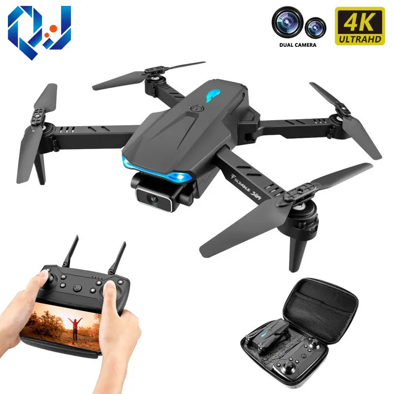 

QJ новый S89 мини-Дрон 4k профессиональный HD Двойная камера Wi-Fi FPV сверхдлинная продолжительность фотографии складной Квадрокоптер радиоуправ...