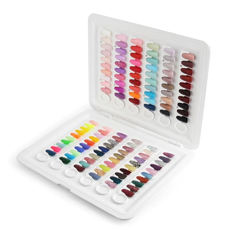 

120 Colors Nail Display Book Gel Polish Displays Chart with 144 Tips Practice Design Card Nails Art Salon Set G99E