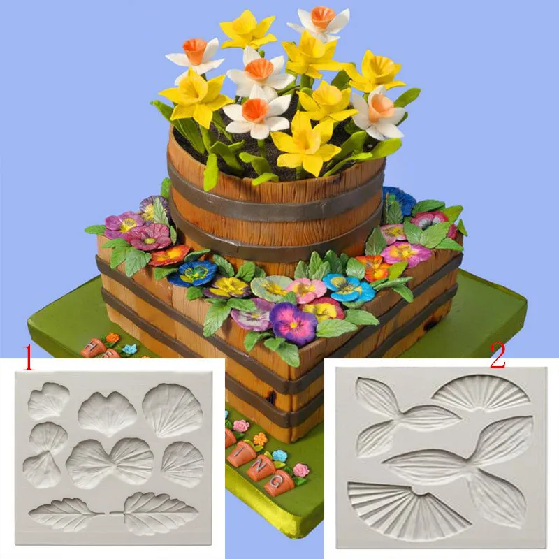 

New Diy2 Flower Shaped Silicone Mold Sugar Cake Baking Mold K097