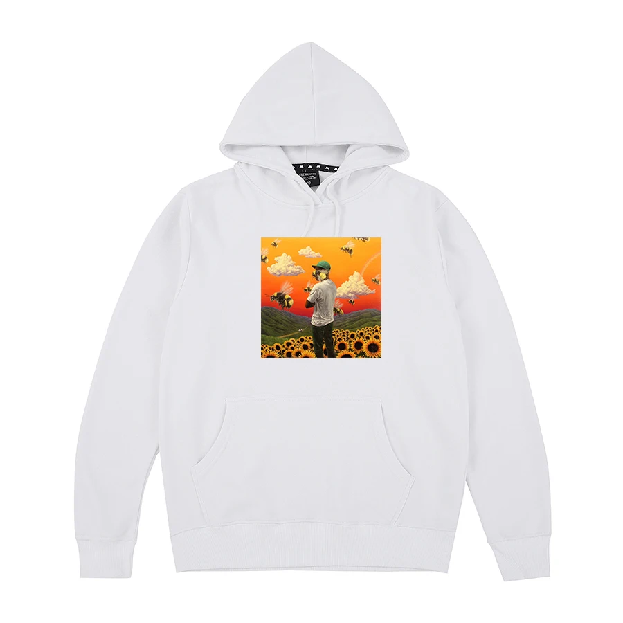 Для мальчиков с цветочным узором Tyler The Creator принадлежности для гольфа толстовки OFWGKTA кататься на коньках рисунок Frank Ocean Harajuku для мужчин и женщин, унисекс, чесаный хлопок - Цвет: Белый