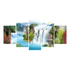 Абстрактная Картина на холсте с 5 самолетами, комбинированные постеры и принты, Настенная картина для гостиной