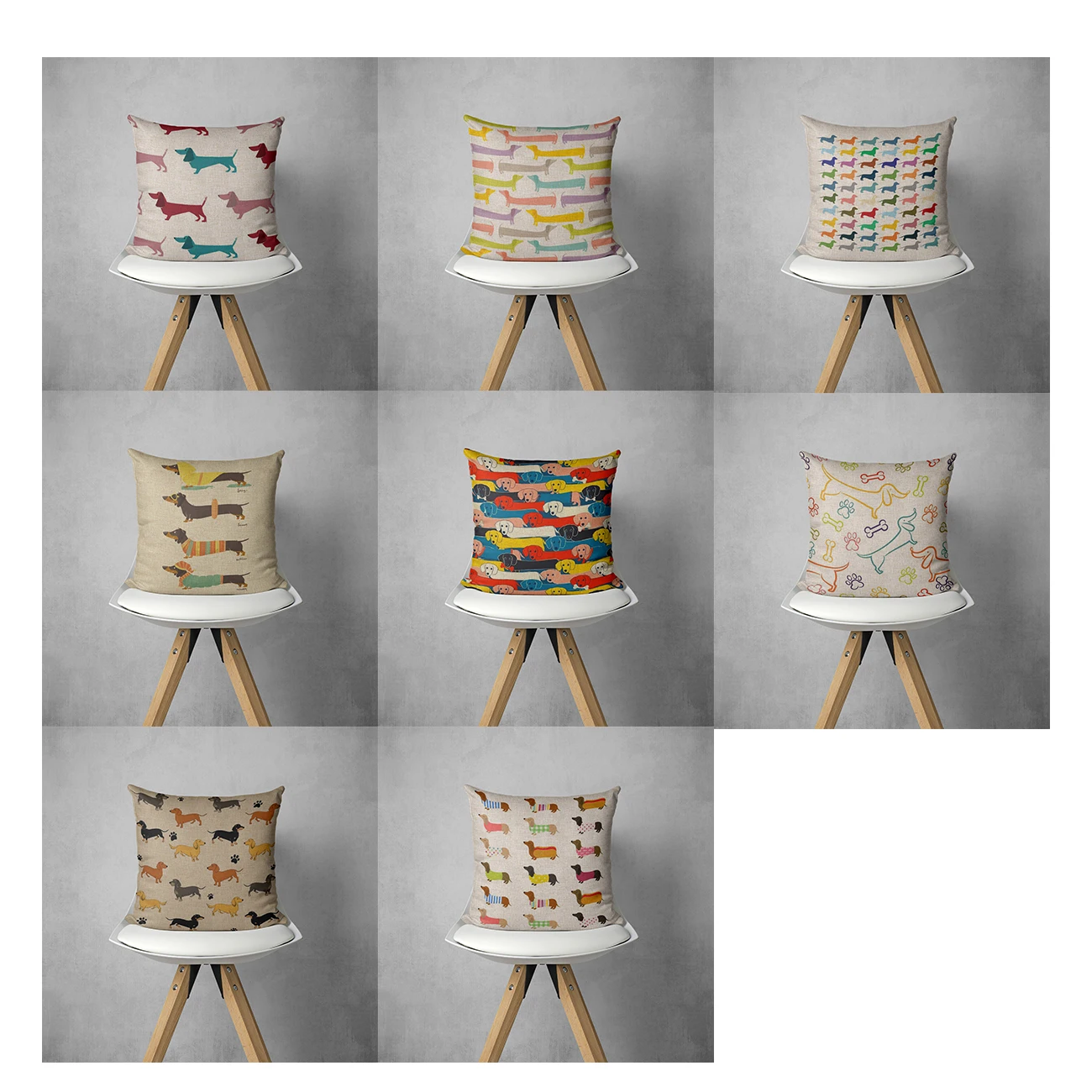 dachshund pillow cover color cute dogs home decoration 40x40 45x45 for living room chair personalized gifts linen cushion cover free global shipping