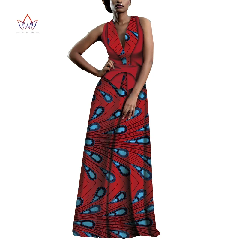 2020 Ankara Outfits Summer Wax Fabric Skirt Sets African Wax Print 2 pcs Skirt Suit Traditional African Women 3xl Clothes WY7346