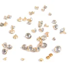 Заклепки для Стразы, 5-100 мм, золотистыесеребристые, со стразами, для украшения одежды, декоративные шипы для кожи, стеклянные сверла, гвозди, 11,2 комплектов