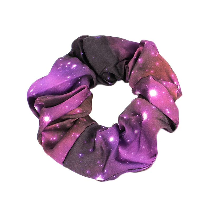 Простые шифоновые резинки для волос кольцо звездное небо галстук краситель