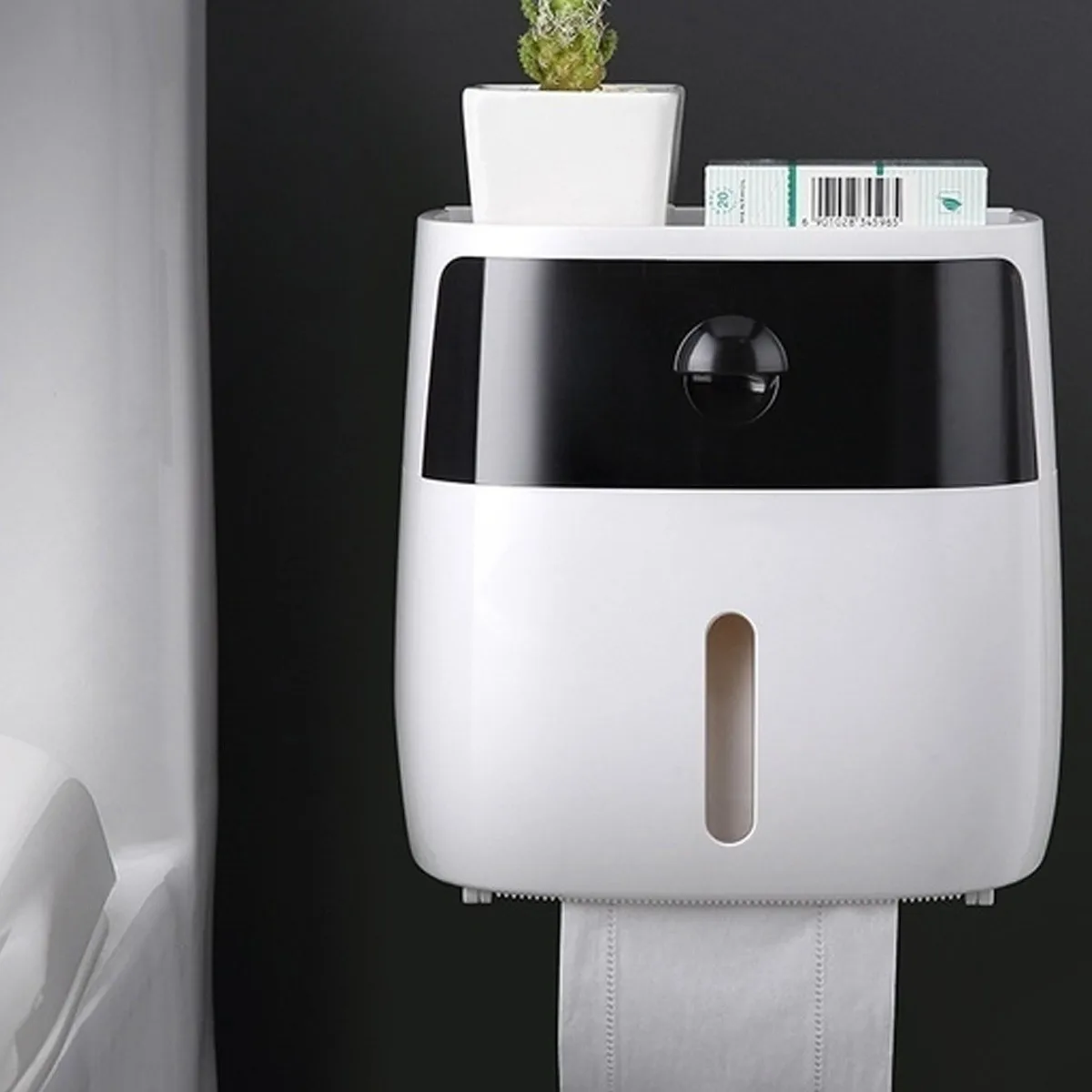 Bathroom Waterproof Tissue Box Plastic Toilet Paper Holder Wall Mounted Storage Box Double Layer Napkin Dispenser Organizer