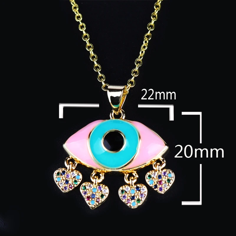 Женское Ожерелье Счастливый глаз разноцветное колье-чокер с кулоном сглаза из