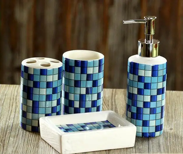 Набор для ванной комнаты 4 шт./компл. диспенсер мыла с имитацией камня/держатель