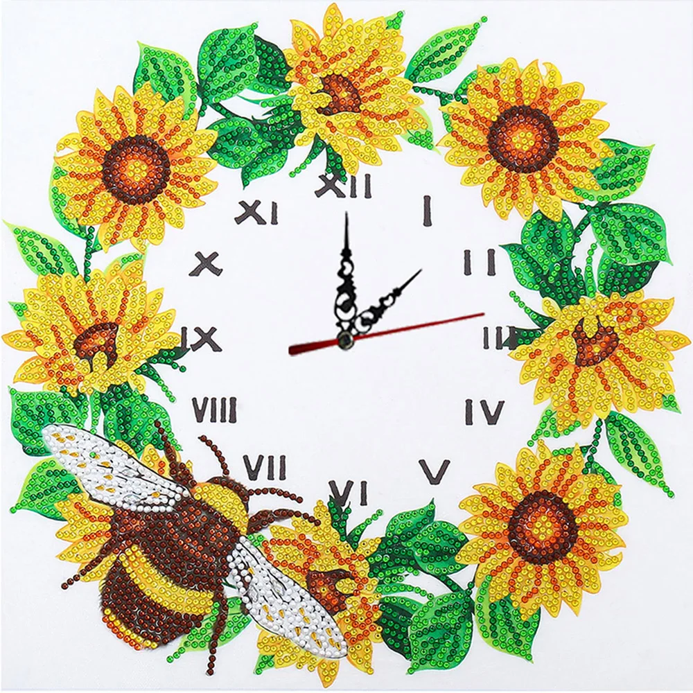 

Часы для самостоятельной сборки со стразами особой формы, пчела, цветок, стразы, искусство, искусство