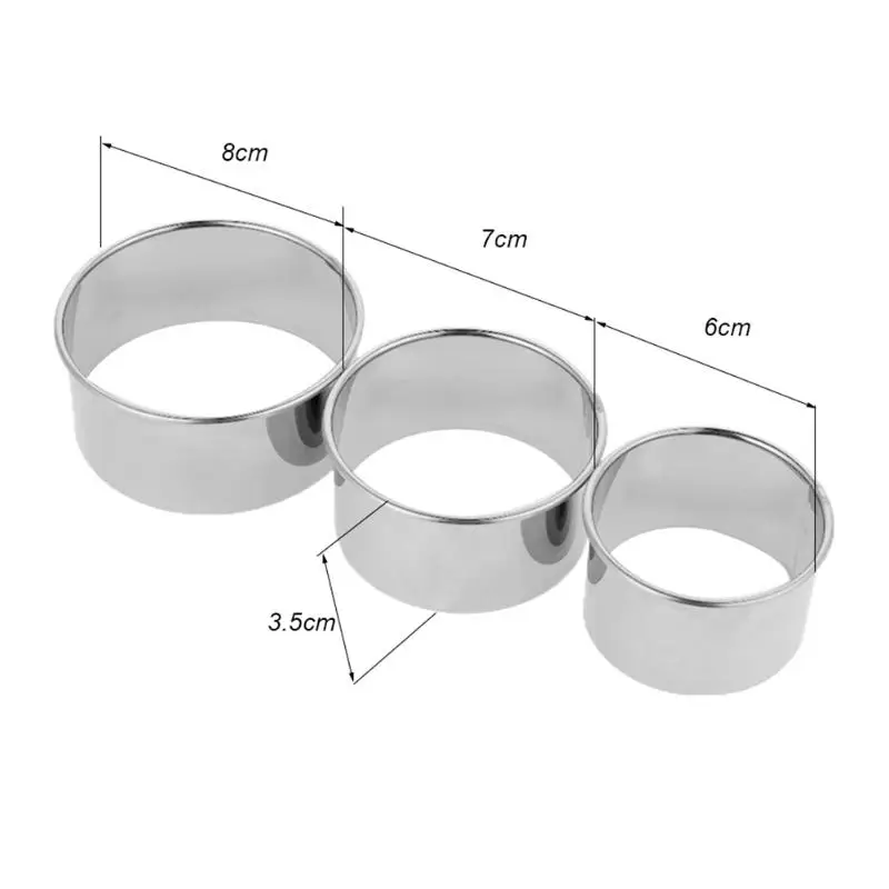 

3pcs/set Stainless Steel Round Dumplings Wrappers Molds Set Cutter Maker Tools Round Cookie Pastry Wrapper Cutting Maker Tool