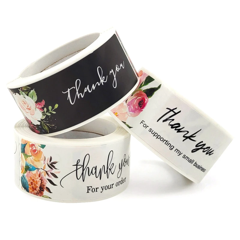 

120pcs/Roll Gift Sticker Flower Thank You Label Sticker For Gift Decoration Festival Birthday Sealing Label Scrapbooking Sticker