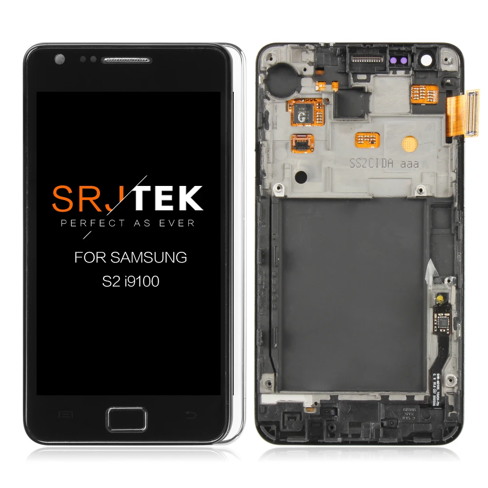 

IPS-дисплей 4,3 дюйма для SAMSUNG Galaxy S2, ЖК-дисплей, сенсорный экран, дигитайзер с рамкой для SAMSUNG i9100, Pantalla S2