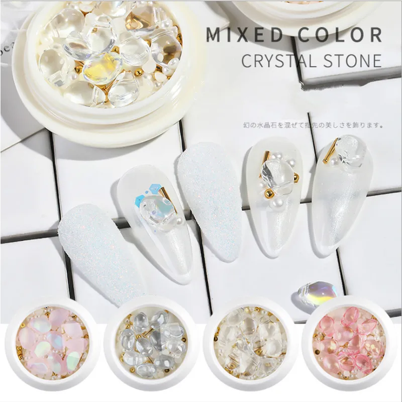 

1box Nail Art Decoration Symphony Rivet Crystal Shell Stone Pearl Mixed Set DIY Manicure Tips Design Accessories