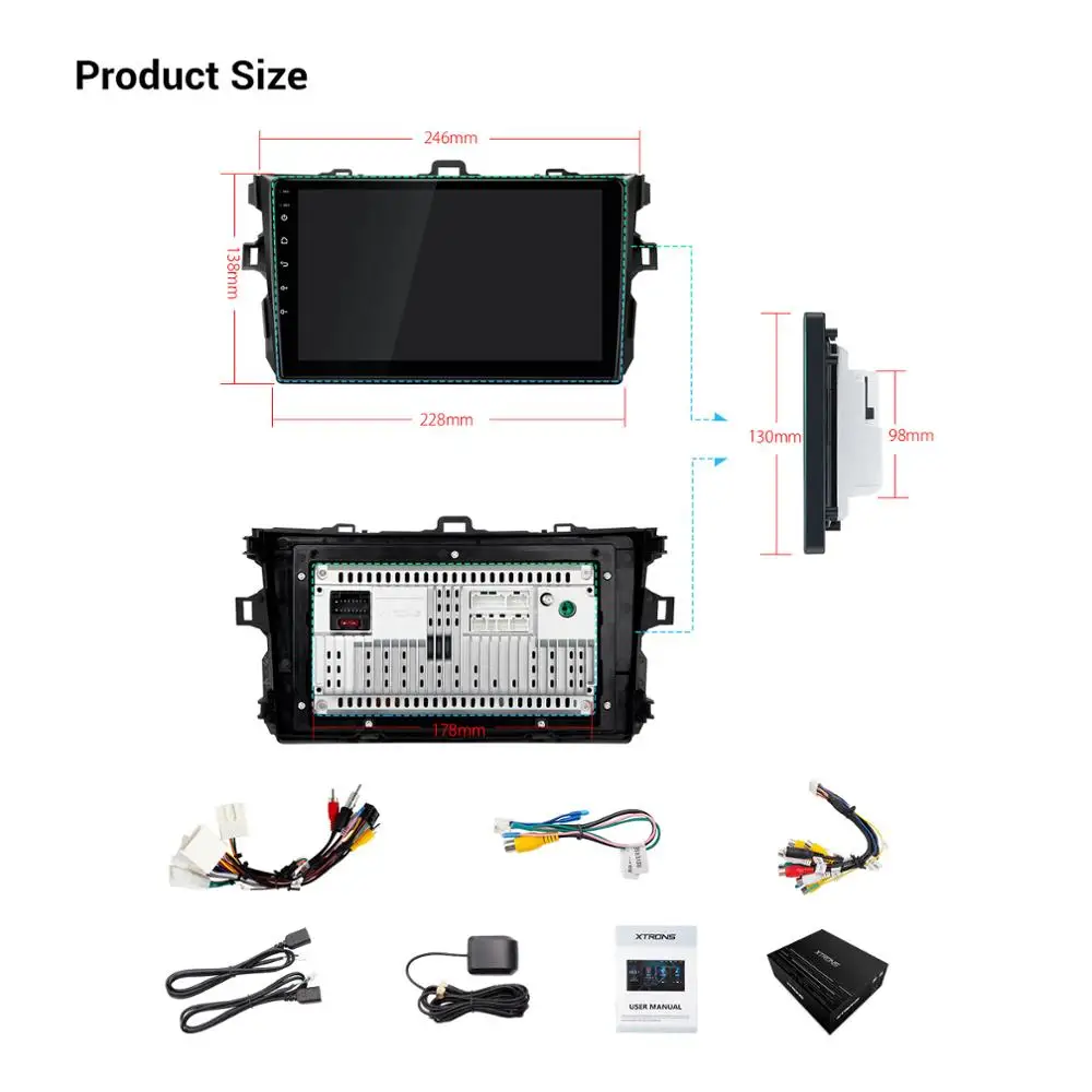 XTRONS 9 ''IPS автомобильный стерео радио плеер DSP DVR OBD2 Bluetooth GPS для Toyota Corolla 2007 2008 2009