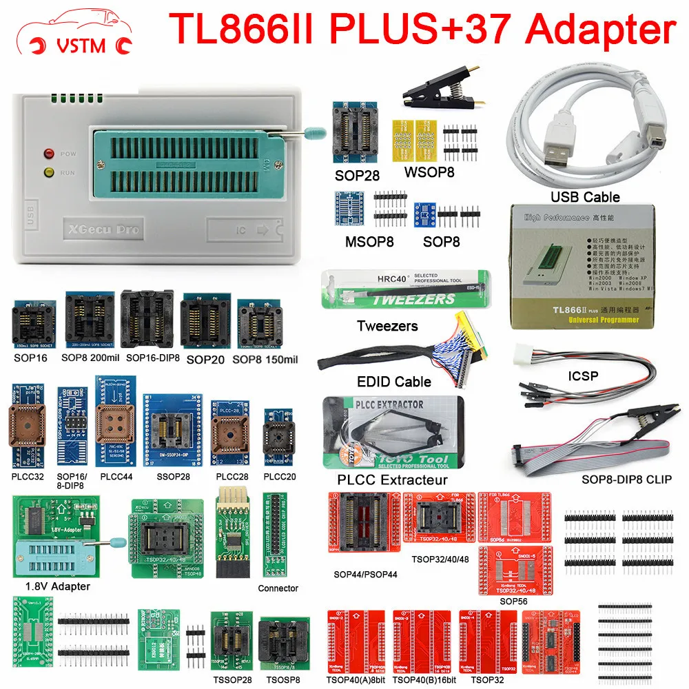Программатор minipro V11 TL866II Plus универсальный оригинальный программатор TL866 nand flash с