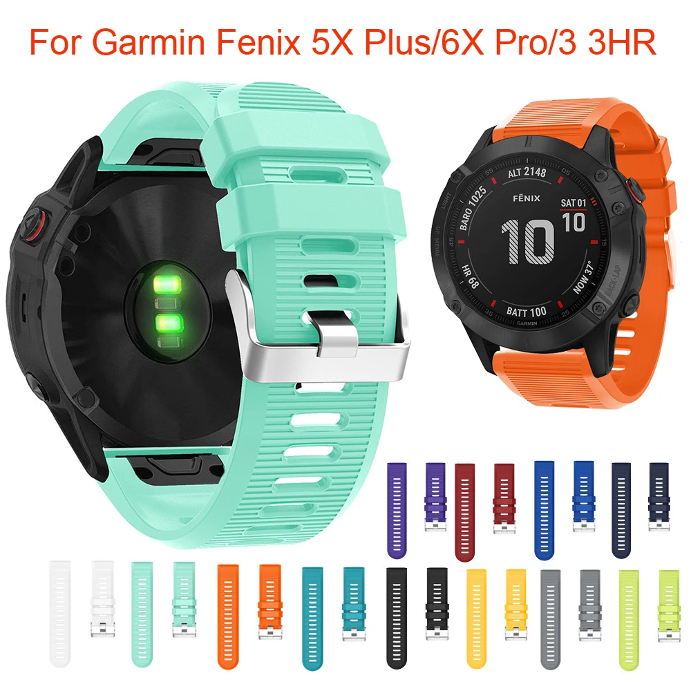 Ремешок силиконовый для наручных часов Garmin Fenix 5X Plus 3 3HR пособие MK1 6X Pro 26