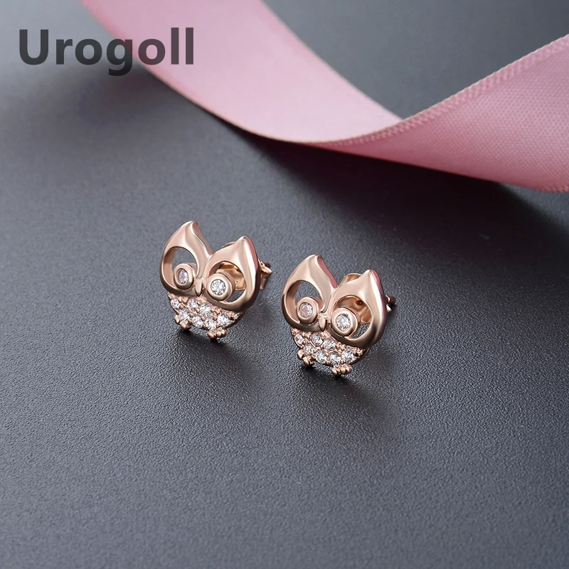 Благородные женские серьги из чистого серебра 925 пробы розового золота в форме