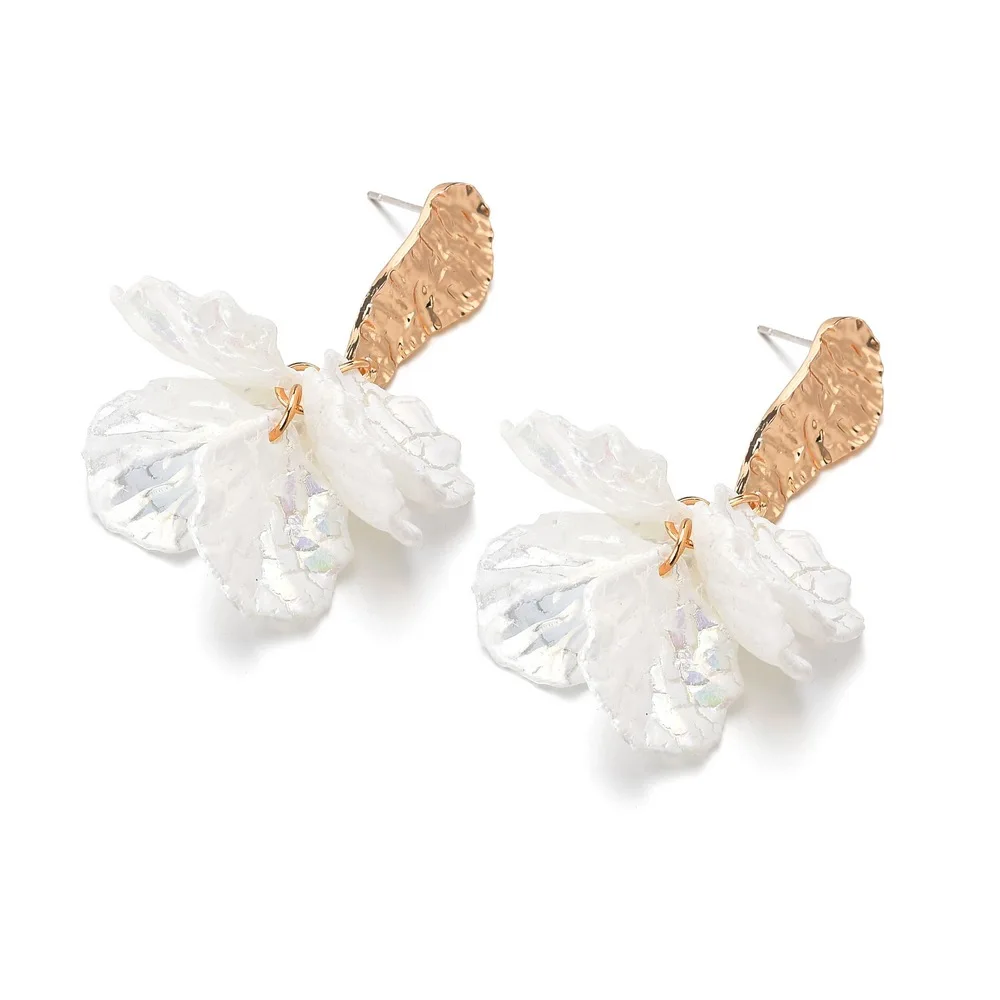 2019 новые модные корейские висячие серьги с белыми ракушками и лепестками цветов