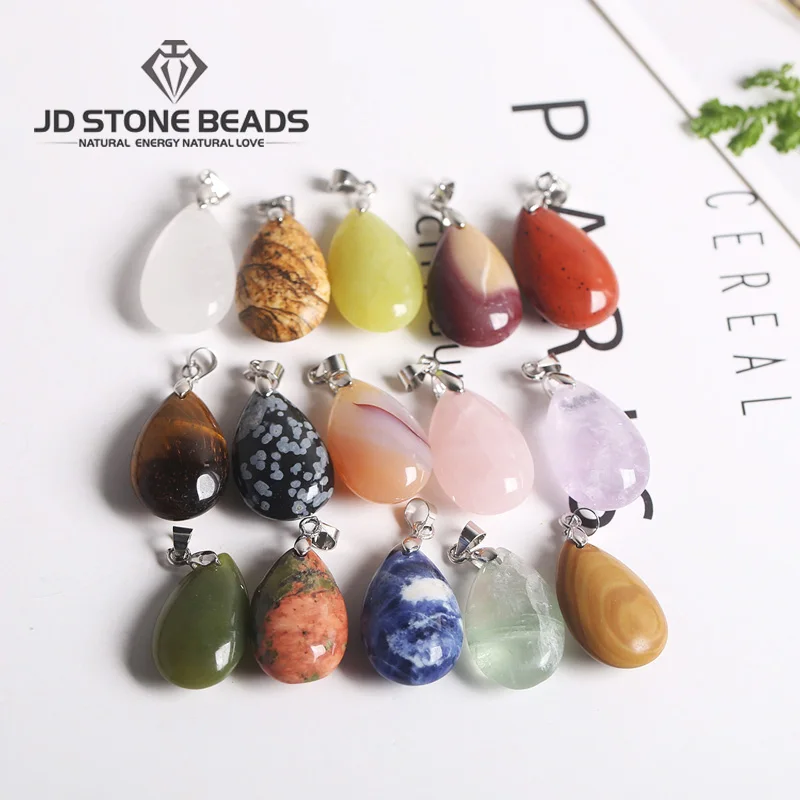 6 шт./лот натуральный аметист Желтый Нефрит тигровый глаз бусины в форме капли