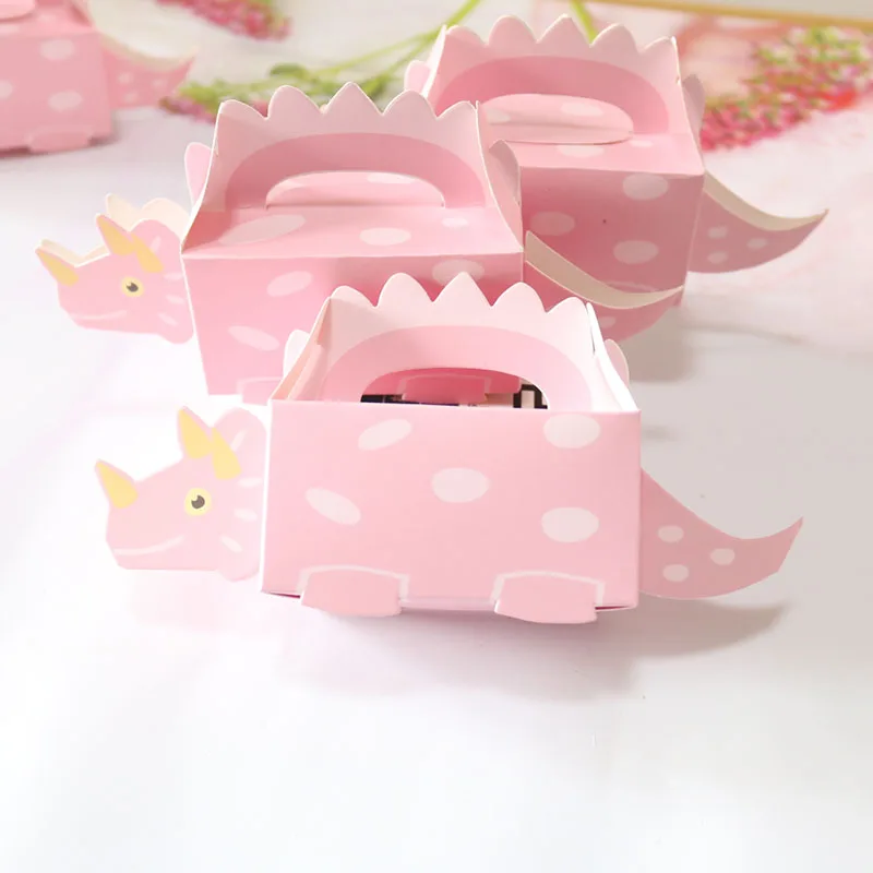 

Dinosaur 10pcs Party Blue Green Cookie Box Baby Shower Candy Box Treat Kids Birthday Paper Boxes for Packaging