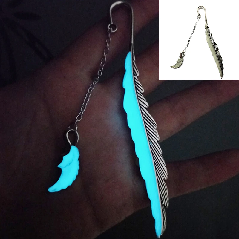 1 шт. святящийся ночью крыло наклейка закладка для чтения чайник перо книга