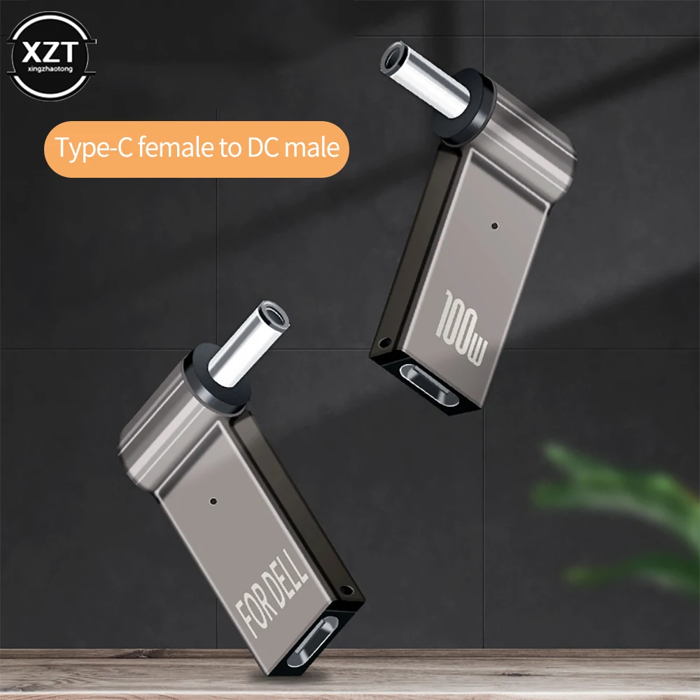 100W 5A PD Converter Trigger Jack DC to Type C Femal 5.5/7.4 Zinc Alloy with Light Head Power Adapter for Dell/HP/ASUS Laptops |