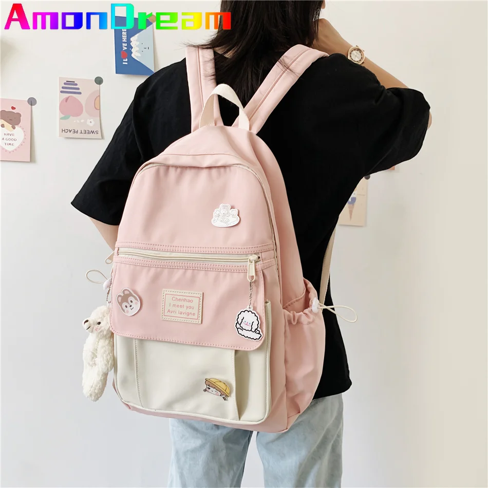 Модный женский милый нейлоновый рюкзак женская школьная сумка в стиле Харадзюку