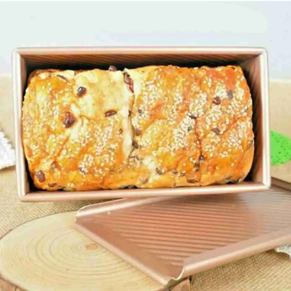 

Toast Bread Mold With Cover Lid Corrugated Baking Cake Mould Loaf Pan With Lid Non-stick Bakeware Brownie Kitchen Tool Craft DIY