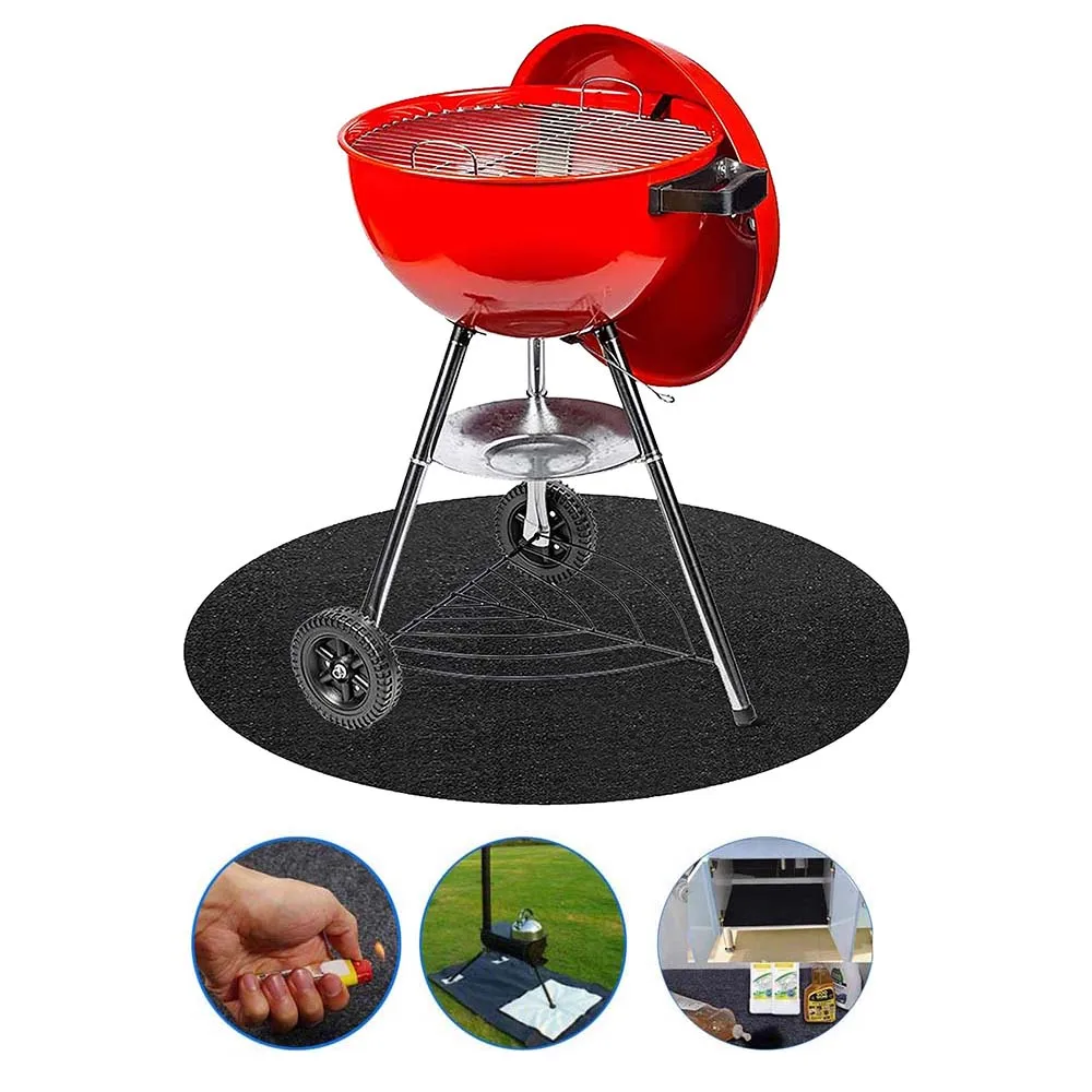 

Barbecue Mat BBQ Oil-Proof Polyester Fibre PVC Grill Reusable Accessories Pan Fry Pad Sheet Baking