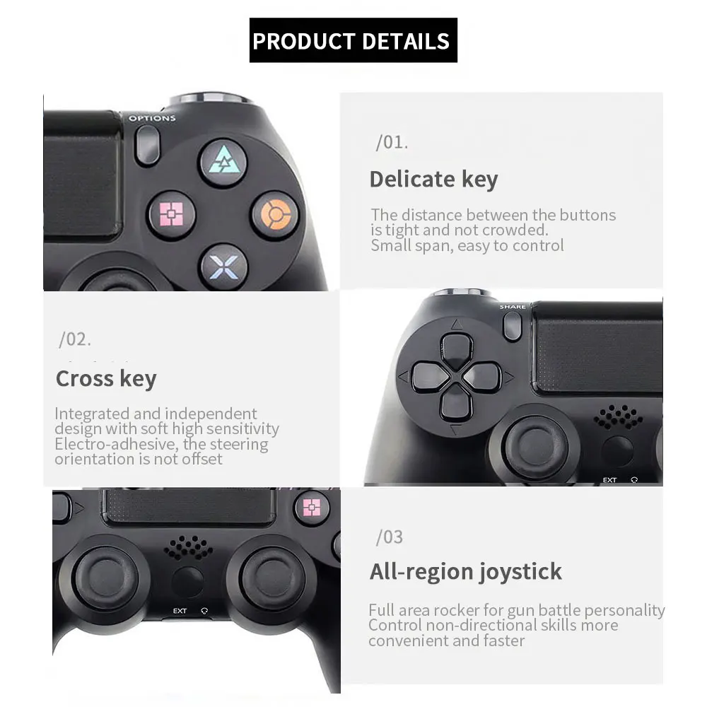 Проводной контроллер Congdi для PS4 Удаленная консоль Bluetooth джойстик игровая