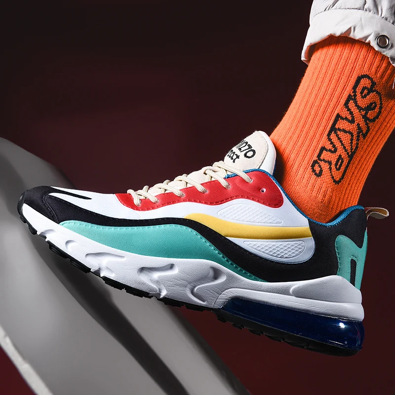 

Men Running Shoes Air Cushion Athletic Trainers Men Stylish Sneakers Man Multicolor Stitching Couple Shoes Chaussure Homme Sport