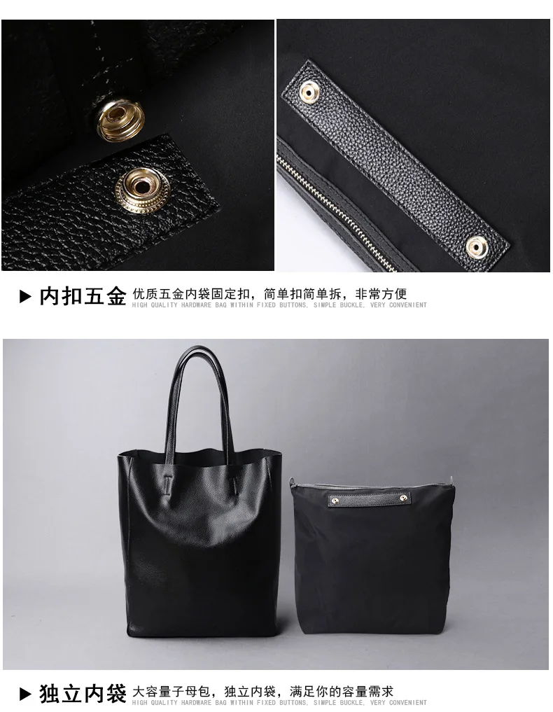 

2019 leather lady's bag compact large head cowhide large capacity one-shoulder handbag