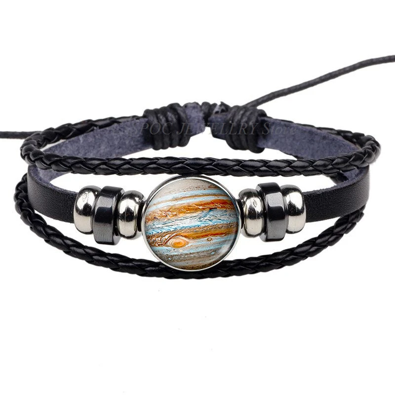 Юпитер Туманность земля луна звезды планета браслет стеклянный кабошон ручной