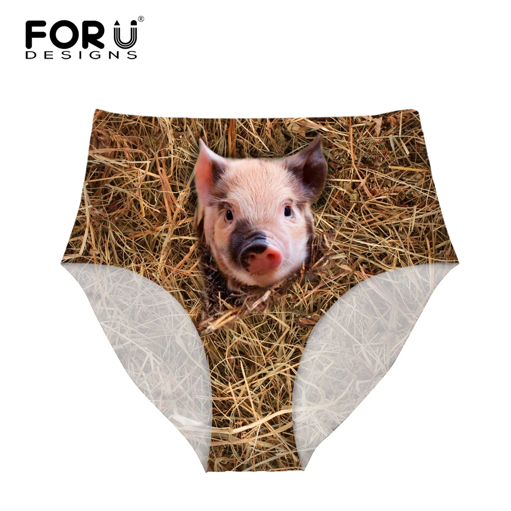 

FORUDESIGNS Brands Women High Waist Underwear Fashion 3D Printing Woman High Rise Sexy Panties Spandex Breathable Girls Briefs