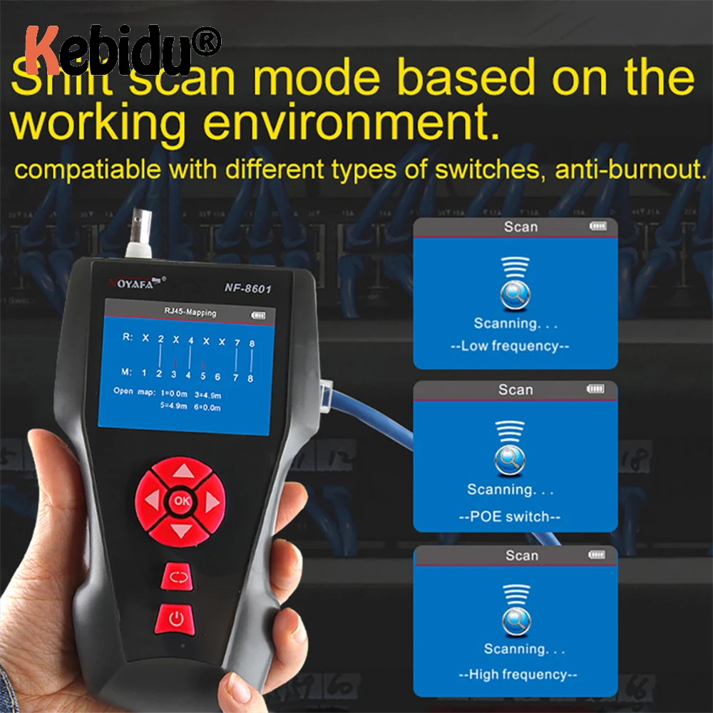 

Kebidumei полнофункциональный 8 пультов дистанционного управления с PING/POE кабельный мультиметр для сетевого провода с высоким качеством и порто...