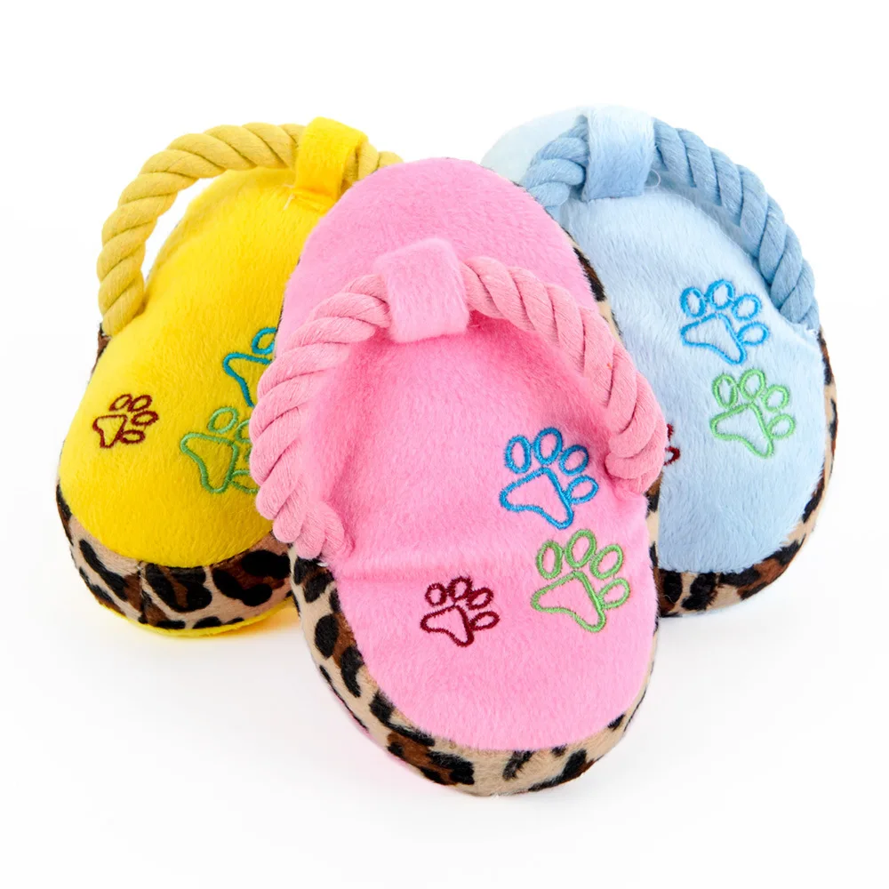 

Dog Puppy Toys Pet Supplies Pets Chew Toy Flip Flop Squeak Cleaning for Small Medium Dog Accessories Plush Sound